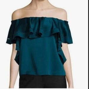 Teal Rachel Zoe Off the Shoulder Top